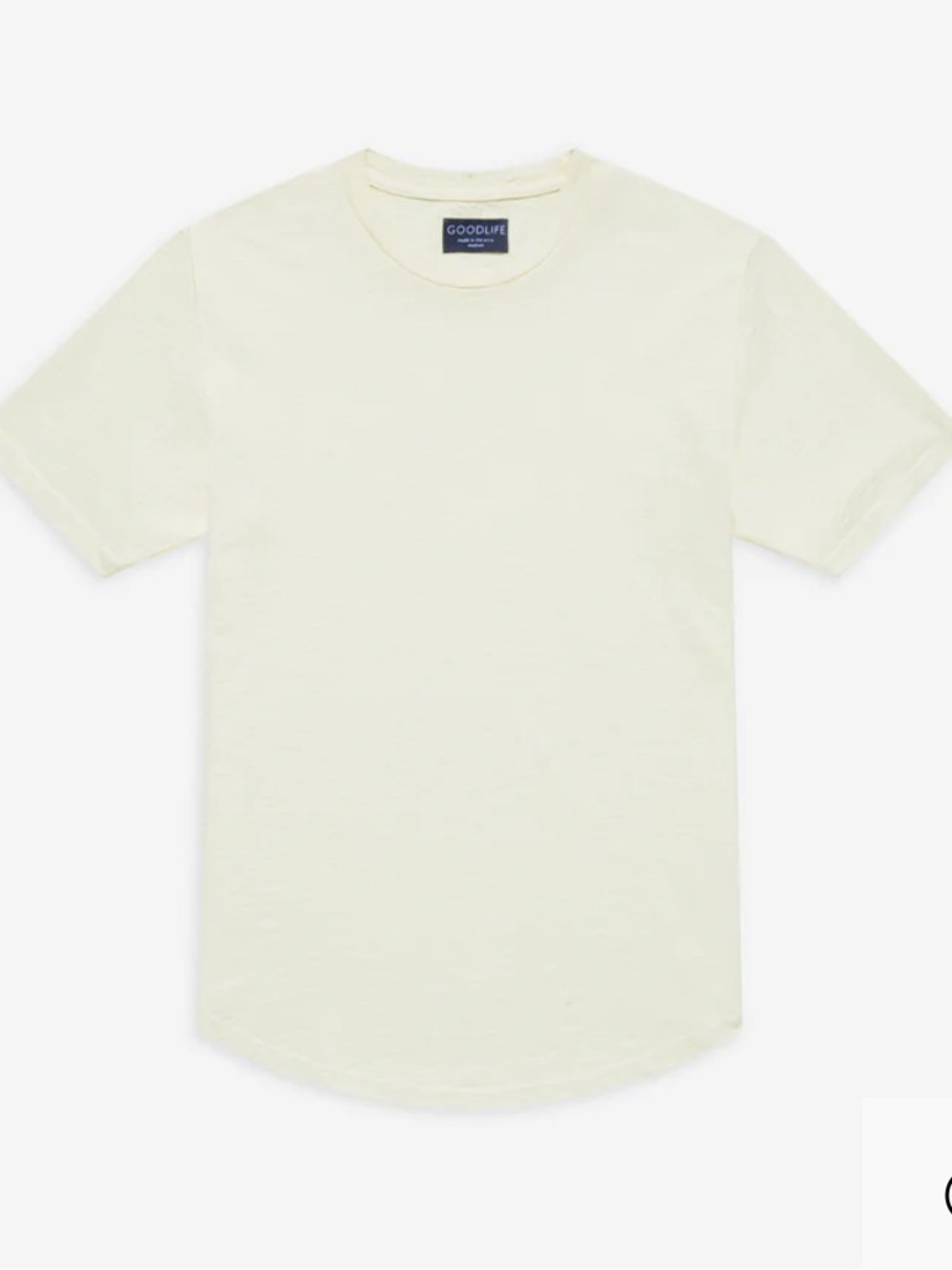 Goodlife Slub Scallop Crew T-Shirt - Off-White/Cream/Seed